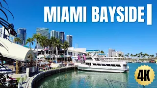 Miami 4K Walk: Bayside Marketplace and Metro Mover 🌴