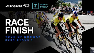 INCREDIBLE TEAMWORK 👏 | Tour of Norway Stage 1 Race Finish | Eurosport Cycling