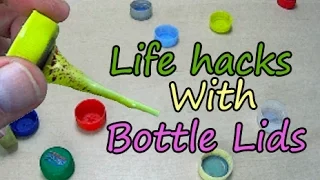 10 Plastic Bottle Lids Life Hacks & DIY - How To reuse Bottle Caps