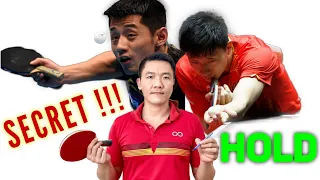 Ma Long and Zhang Jike's SECRET way of holding the racket when serving