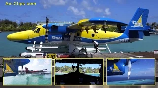 Trans Maldivian Airways COCKPIT flights in Twin Otter Floatplane [AirClips FullFlight series]