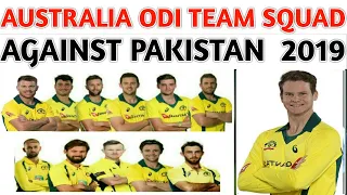 Australia ODI Team Squad Against Pakistan 2019 | Australia Squad  | Australia Tour of Pakistan 2019