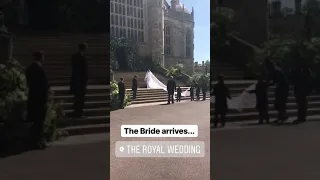 Meghan Markle arrives at the church for the wedding ceremony.