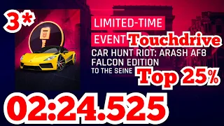 Asphalt 9 [Touchdrive] CAR HUNT RIOT: ARASH AF8 FALCON EDITION | 02:24.525 | 3 STAR | TO THE SEINE