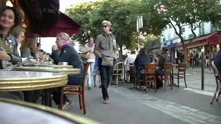 French cafe with natural street noise