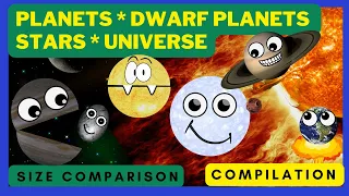 HOW BIG ARE CELESTIAL BODIES? Learn planets, stars and more | space video compilation | SafireDream