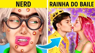 Crush e Nerd Vão ao Baile de Formatura! Truques para Emergências no Ensino Médio* De Nerd a Rainha