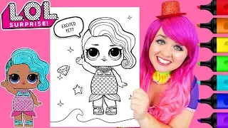 Coloring LOL Surprise Splash Queen GLITTER Coloring Page Prismacolor Markers | KiMMi THE CLOWN