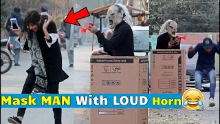 Mask Man With Loud Air Horn Prank - Pranks in Pakistan - LahoriFied