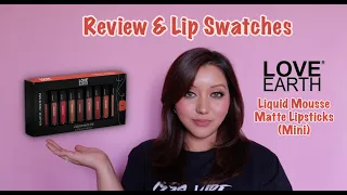 Love Earth Liquid Mousse Matte Lipsticks (Mini) Review & Lip Swatches