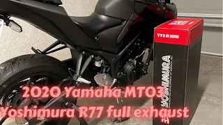 2020 Yamaha MT03 with Yoshimura R77
