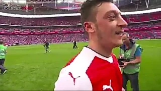 Arsenal Fans & Players Celebrate Getting To Another FA Cup Final. Ozil - 'Ya Gunners Yaaaaaaaaa'