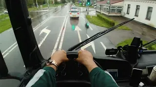 Rainy weather in spring Netherlands pov driving