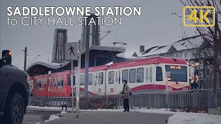 Calgary Train Blue Line Saddletowne Station to City Hall | Calgary 2024