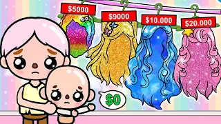 1$ Hair Style And 10.000$ Hair Style | Toca Life Story | Toca Boca