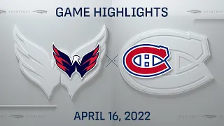 NHL Highlights | Capitals vs. Canadiens - Apr 16, 2022