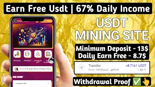 New Usdt Earning Site  Usd Mining Site 2024 Best Investment  Usdt Earning Website 759