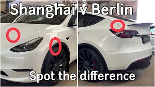 The differences: Berlin Tesla Model Y Performance v Shanghai Gigafactory Long Range.NEW suspension!