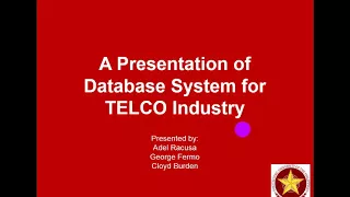 MIT-AODB Presentation(TELCO INDUSTRY)