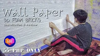 Room Make Over | 3D Foam Bricks Wall Paper