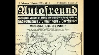 Kleine vogtländische Autofreund Zeitung vom Januar 1939 - "Reichsautobahn-Netz"