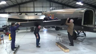 Video 177 Restoration of Lancaster NX611 Year 6. Doncaster rear fuselage door fitted