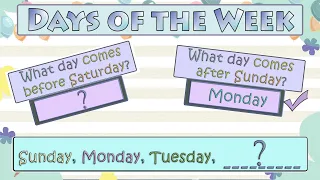 Days of the Week - Quiz Activity Game for Kids