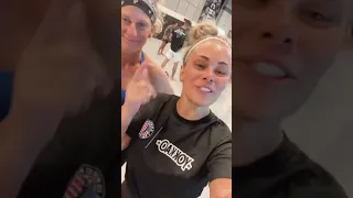 Paige VanZant Checking In With Kayla Harrison In The Lab Working | 2023 #PFLWorldChampionship