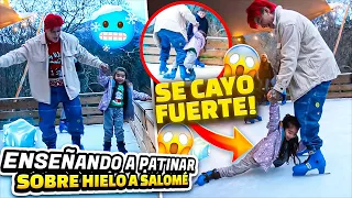 SALOMÉ patina sobre hielo por primera vez🥶 😱// Carlos Feria