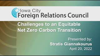 ICFRC: Challenges to an Equitable Net Zero Carbon Transition