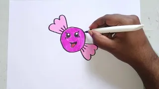 How to draw a Candy - Coloring for Kids & Toddlers | Art, Draw, Paint Happy Kids Colors