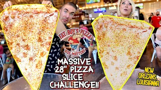 MASSIVE 28" PIZZA SLICE CHALLENGE IN New Orleans!!! Fat Boy's Pizza #RainaisCrazy ft. Joel Hansen