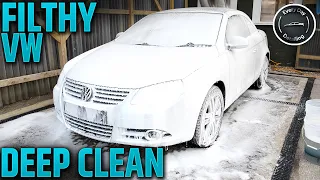 Deep cleaning a Disaster detail VW EOS/Volkswagen Golf ASMR filthy/Dirty barn find relaxing clean