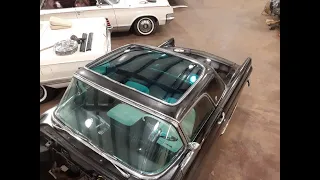 1955 Ford Thunderbird Sky-View Glass Top hardtop progress - top on car to see how it will look