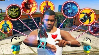 GTA 5 Franklin Try New Avengers watch to become god superhero with shinchan chop in gta v