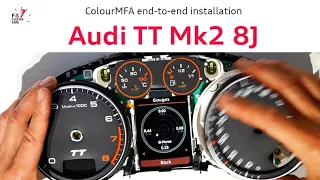 ColourMFA for Audi TT Mk2 8J instrument cluster upgrade DIY guide. ColorMFA Audi TTS TTRS 8J PQ35