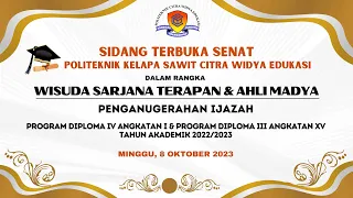 WISUDA SARJANA TERAPAN KE I DAN AHLI MADYA KE XV POLITEKNIK KELAPA SAWIT CITRA WIDYA EDUKASI