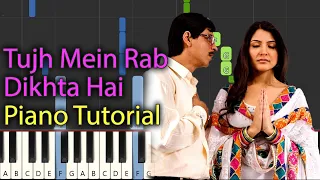 Tujh Mein Rab Dikhta Hai Piano Tutorial Notes & MIDI | Rab Ne Bana Di Jodi