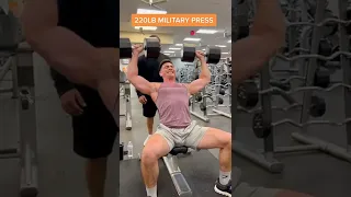 220 lbs Military press TikTok censor 🏋️ #shorts