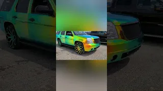 GMC Yukon Denali Crazy Color Flip Wrap On 28's! #shorts #short #youtubeshorts #shortvideo #car