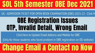 DU SOL OBE Dec 2021 | 5th Semester OBE Registration Issues | How to do SOL OBE Registration.