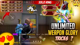 UNLIMITED - Weapon Glory Tricks 101% ✅ Work | Grandmaster Pushing Top 1 In Solo | Garena Free Fire 🔥