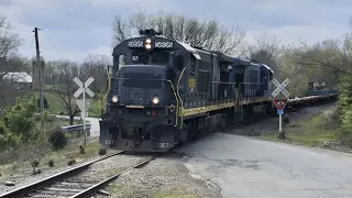 Rare Train On Rusty Tracks, East End Action!  Trains Don't Run Here Much!  Reopened For Storage Cars