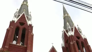 Spires atop Detroit's Sweetest Heart of Mary Church restored