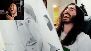 MoistCr1tikal shows Markiplier his fan art