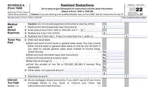 IRS Schedule A walkthrough (Itemized Deductions)