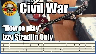 Guns N' Roses Civil War IZZY STRADLIN ONLY with tabs | Rhythm guitar