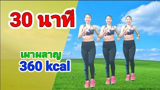 30 นาที ออกกำลังกายสลายไขมัน เผาผลาญ 360 kcal ท่าง่าย เห็นผลไว // Cardio Aerobic Dance By Joy Derka