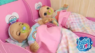 BABY ALIVE  GÊMEAS NINA E HANNA FUGIRAM DO QUARTO NA ROTINA DA NOITE