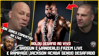 SHOGUN DESAFIA RAMPAGE JACKSON DURATE LIVE COM WANDERLEI SILVA E JON JONES COMENTA